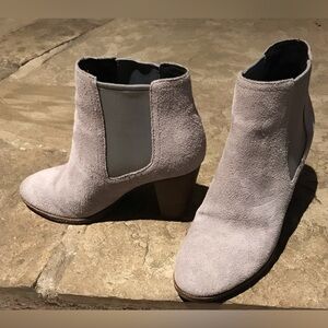 Cole Haan Light Gray Suede Ankle Booties